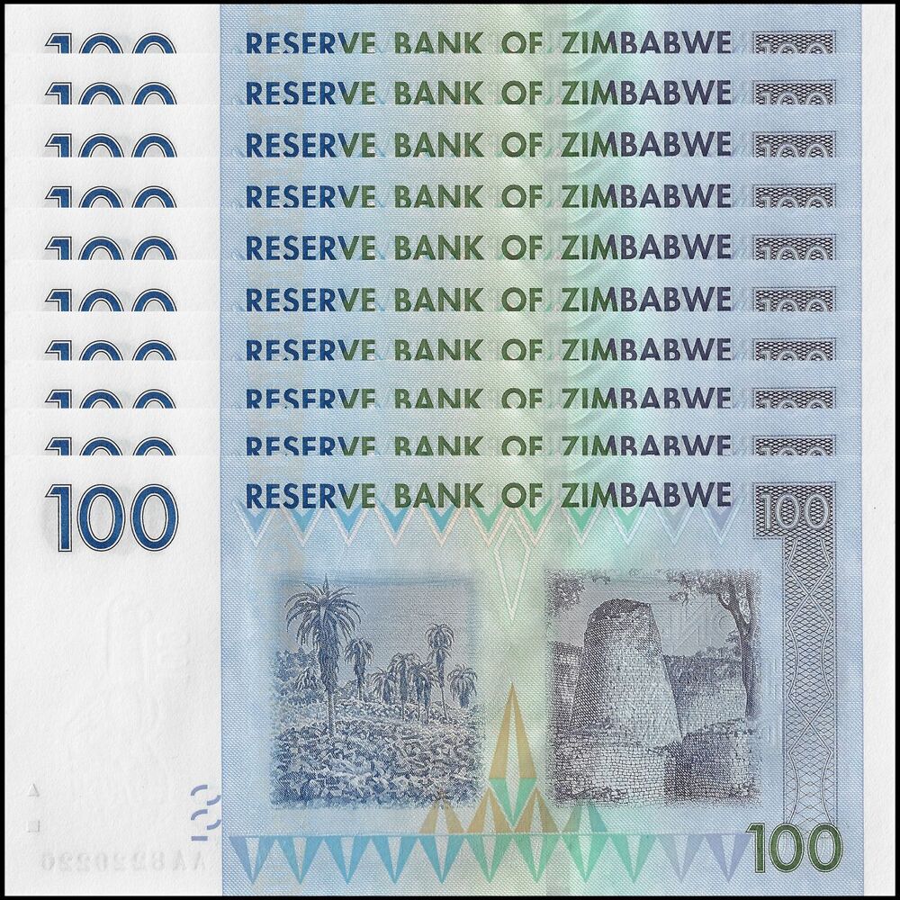 Zimbabwe - 100 Dollars 2007 - Pick- 69 / B160 - Set 10 PCS