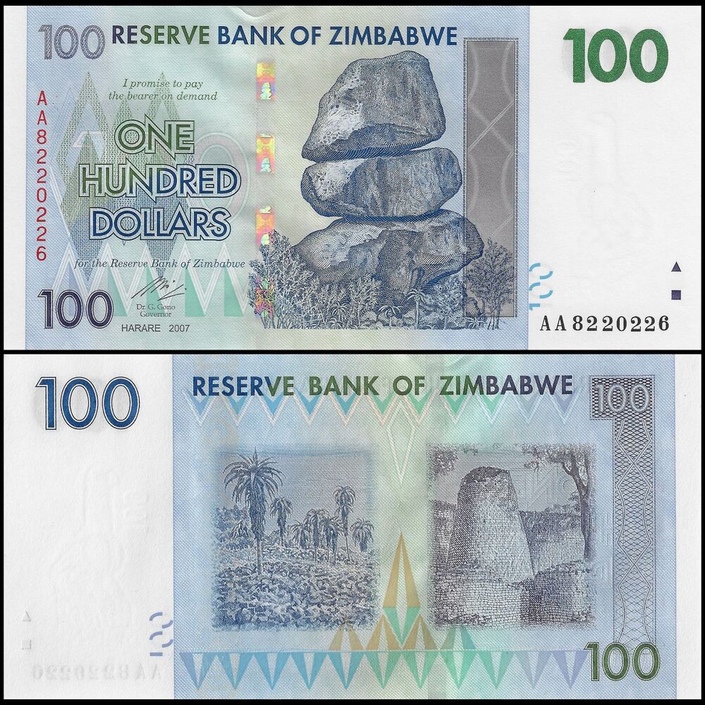 Zimbabwe - 100 Dollars 2007 - Pick- 69 / B160 - Set 10 PCS