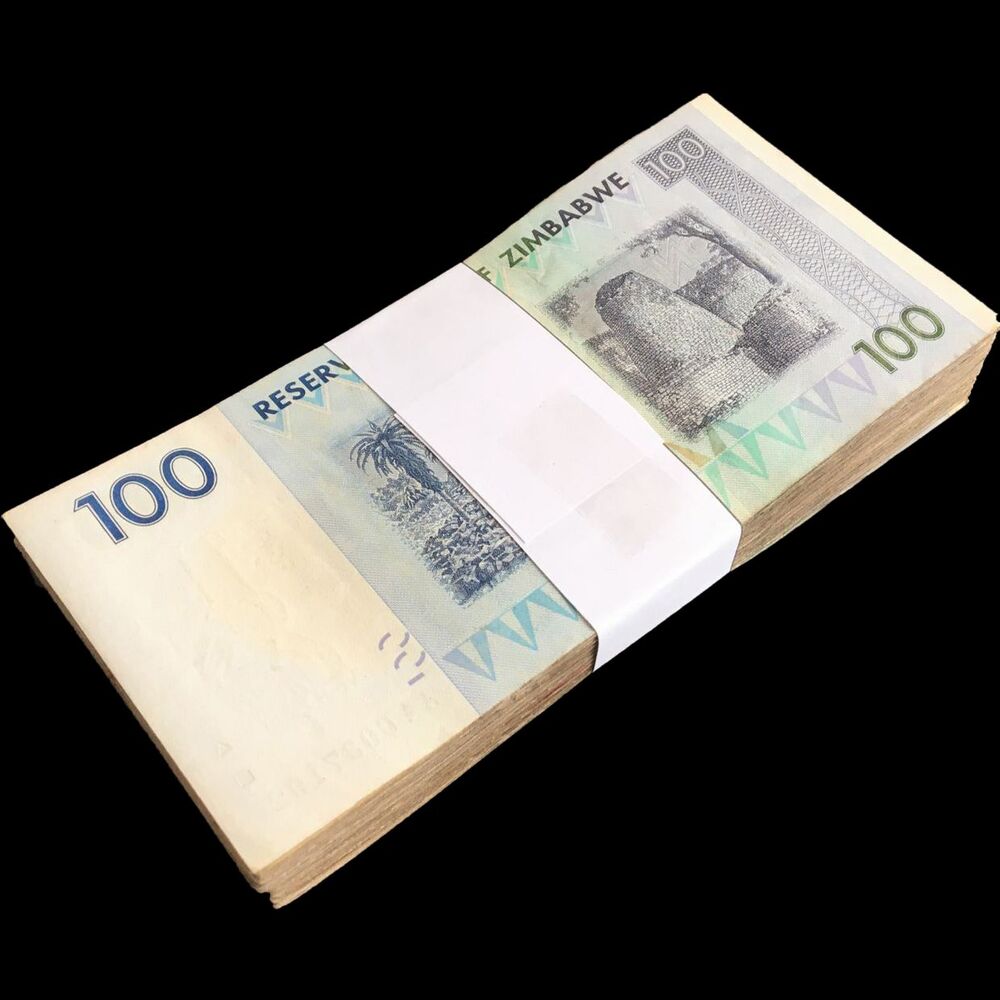 Zimbabwe - 100 Dollars 2008 - Pick- 69 / B160 - Bundle 100 PCS - USED (F,VF,XF)