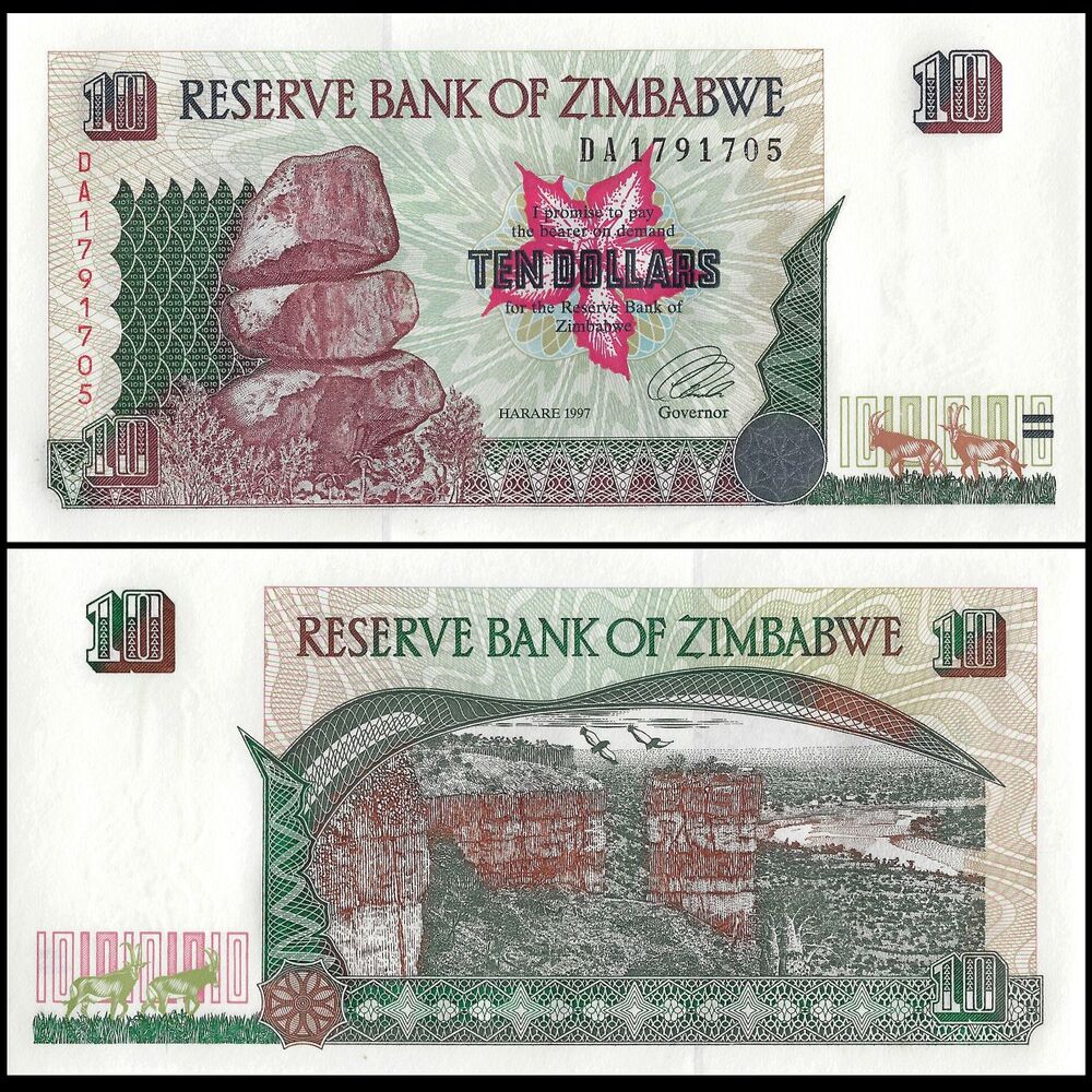 Zimbabwe - 10 Dollars 1997 - Pick- 6 / B106 - Set 10 PCS