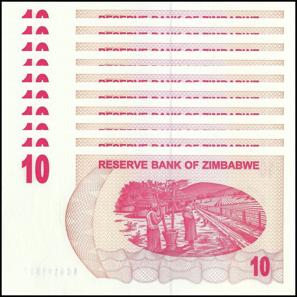 Zimbabwe - 10 Dollars 2006 - Pick- 39 / B130 - Set 10 PCS