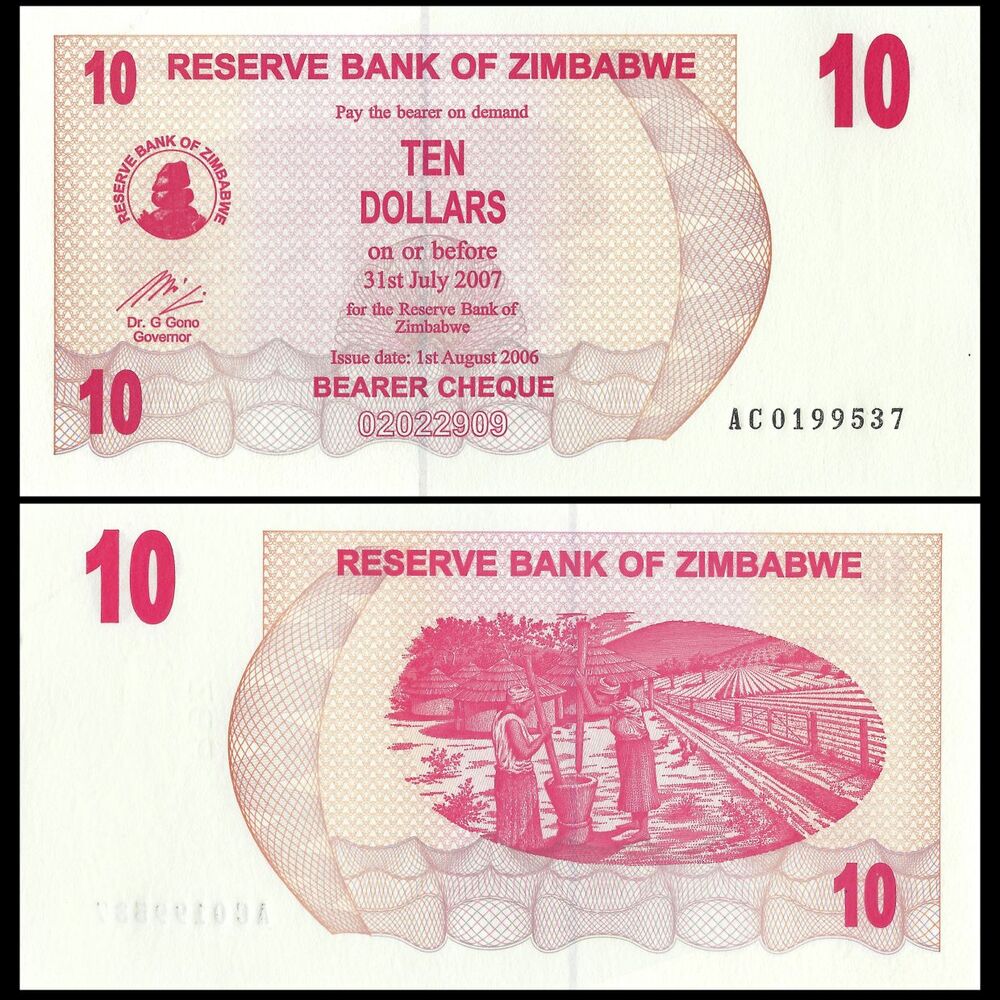 Zimbabwe - 10 Dollars 2006 - Pick- 39 / B130 - Set 10 PCS