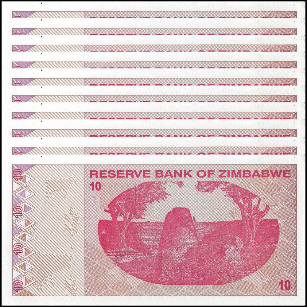 Zimbabwe - 10 Dollars 2009 - Pick- 94 / B185 - Set 10 PCS