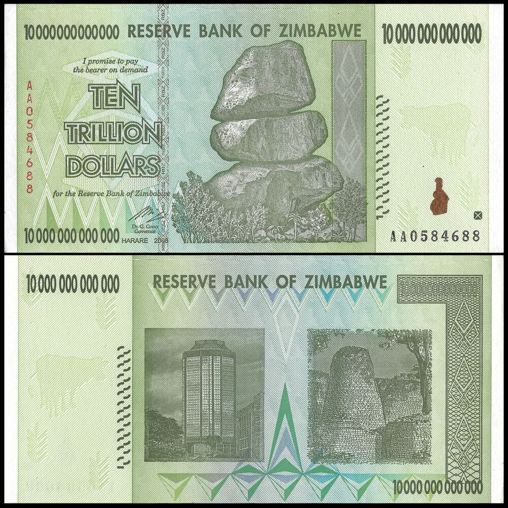 Zimbabwe - 10 Trillion Dollars 2008 - Pick- 88 / B179 - Set 10 PCS
