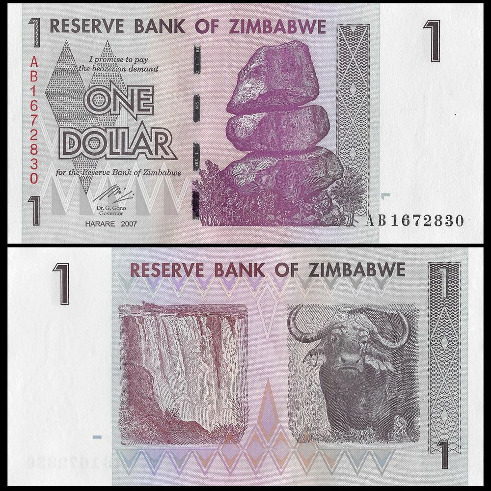 Zimbabwe - 1 Dollar 2008 - Pick- 65 / B156 - Bundle 100 PCS - USED ( F,VF,XF)