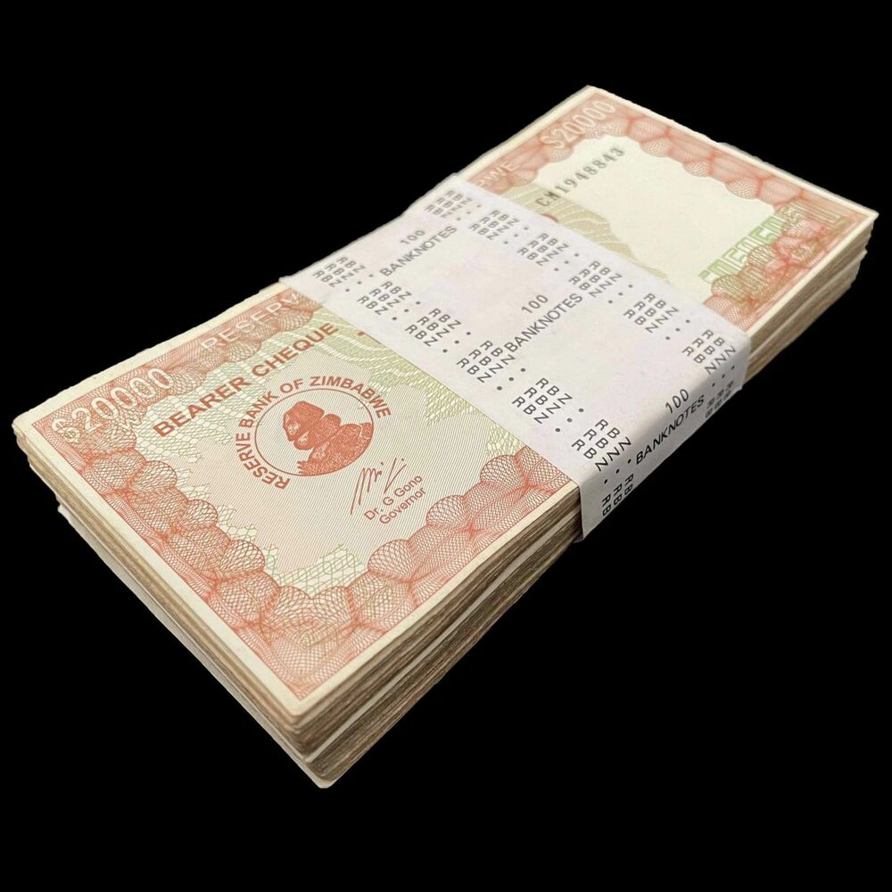 Zimbabwe - 20.000 Dollars 2004 - Pick- 23e / B121e - Bundle 100 PCS - USED ( F,VF,XF)