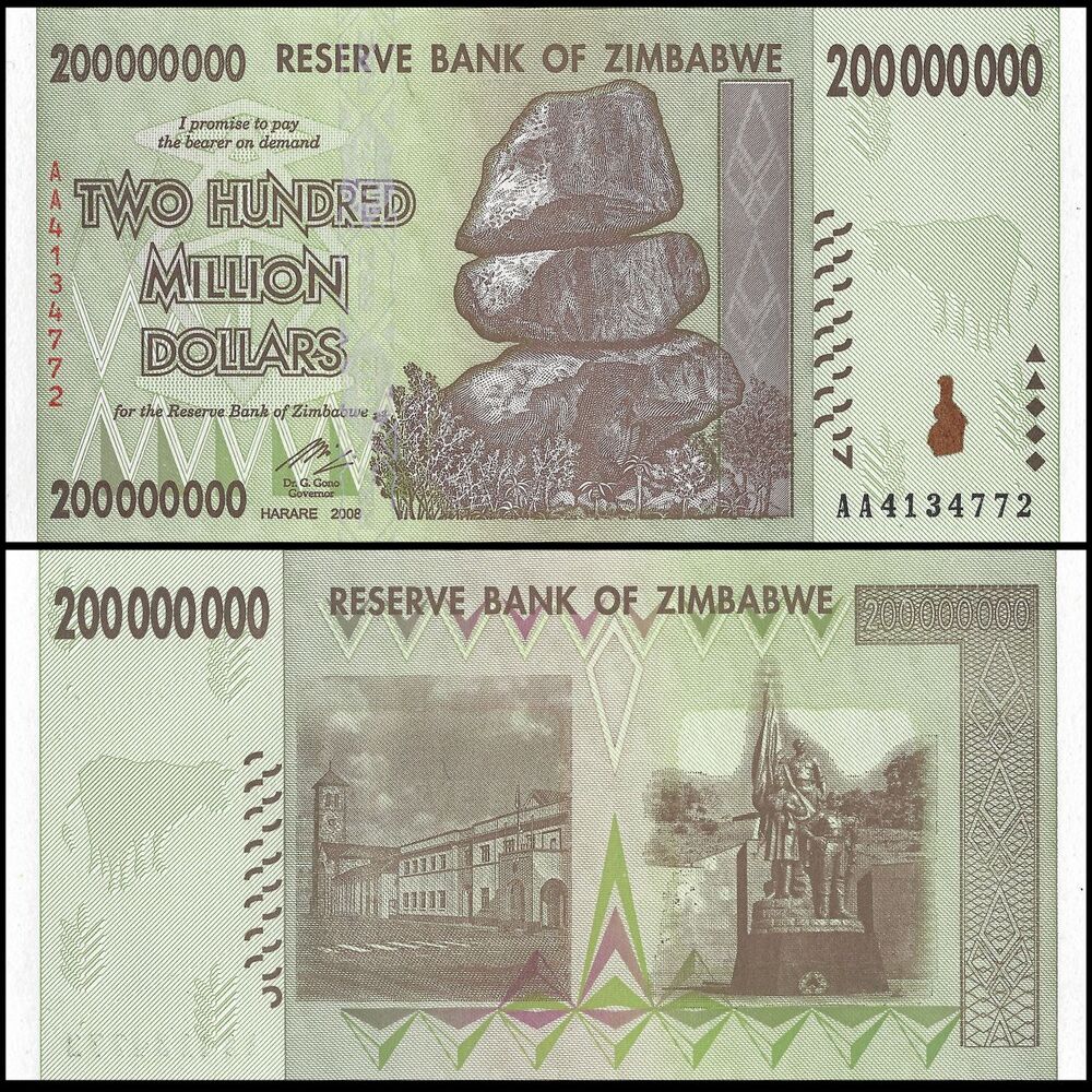 Zimbabwe - 200.000.000 Dollars 2008 - Pick- 81 / B172 - Set 10 PCS