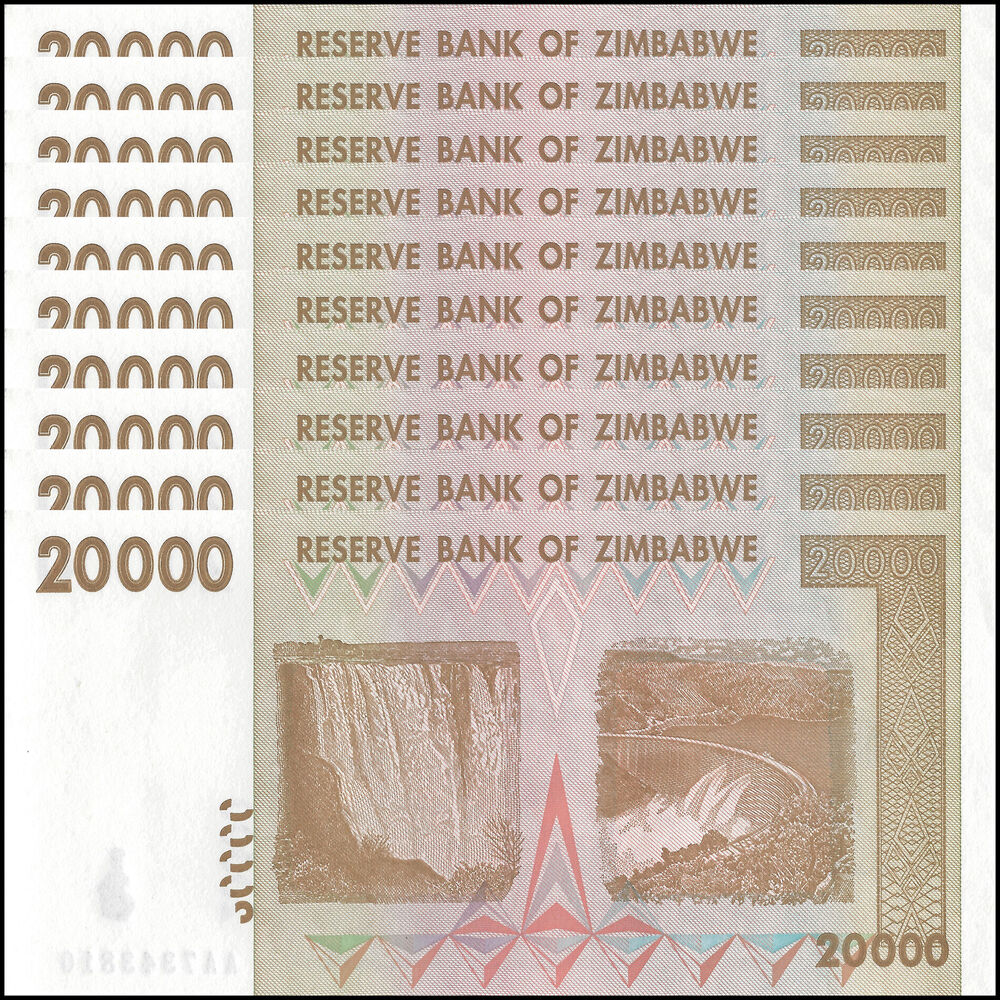 Zimbabwe - 20.000 Dollars 2008 - Pick- 73a / B164a - Set 10 PCS