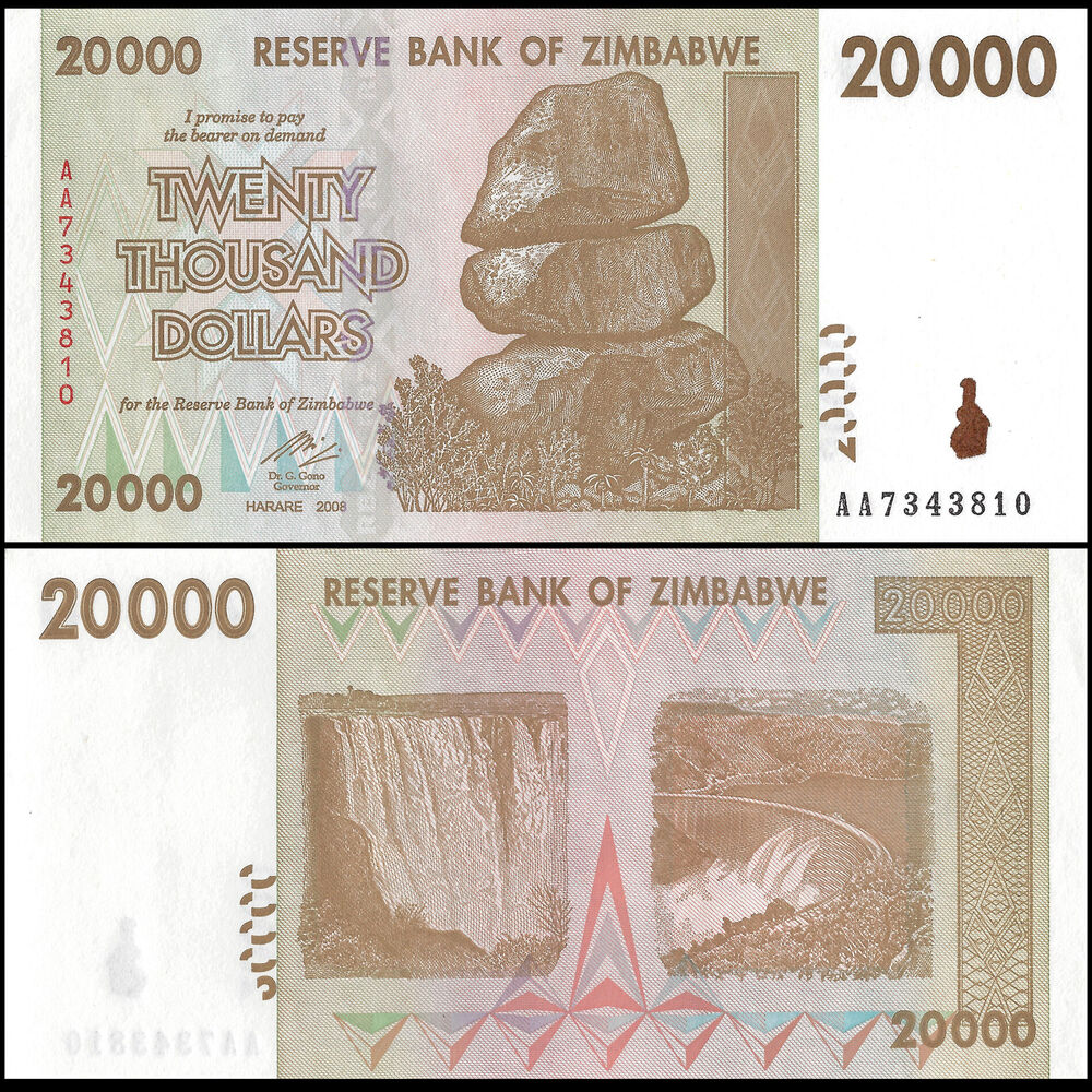 Zimbabwe - 20.000 Dollars 2008 - Pick- 73a / B164a - Set 10 PCS