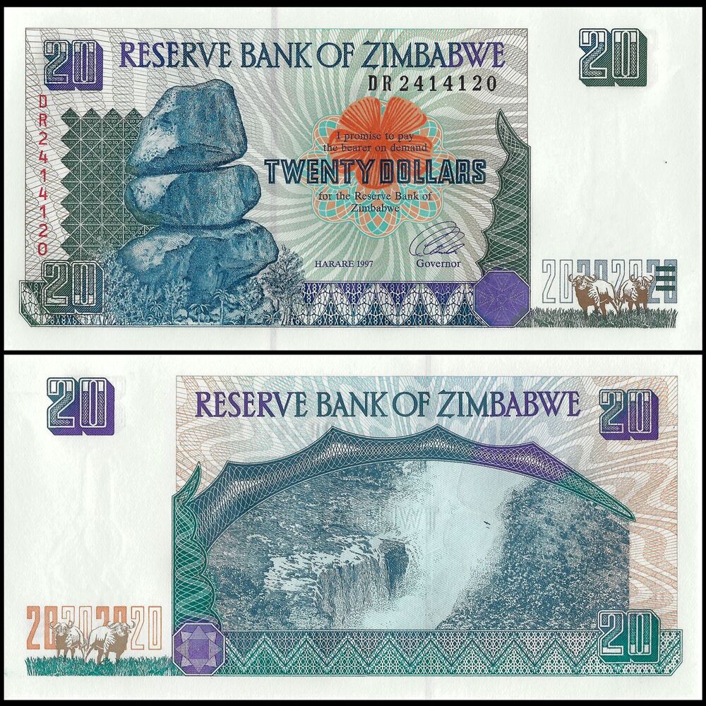 Zimbabwe - 20 Dollars 1997 - Pick- 7 / B107 - Set 10 PCS