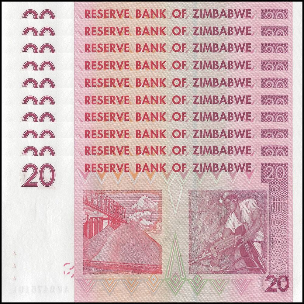Zimbabwe - 20 Dollars 2008 - Pick- 68 / B159 - Set 10 PCS