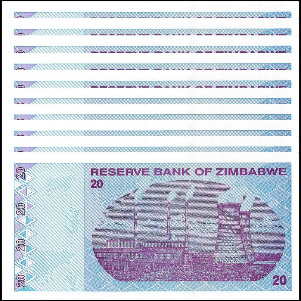 Zimbabwe - 20 Dollars 2009 - Pick- 95 / B186 - Set 10 PCS