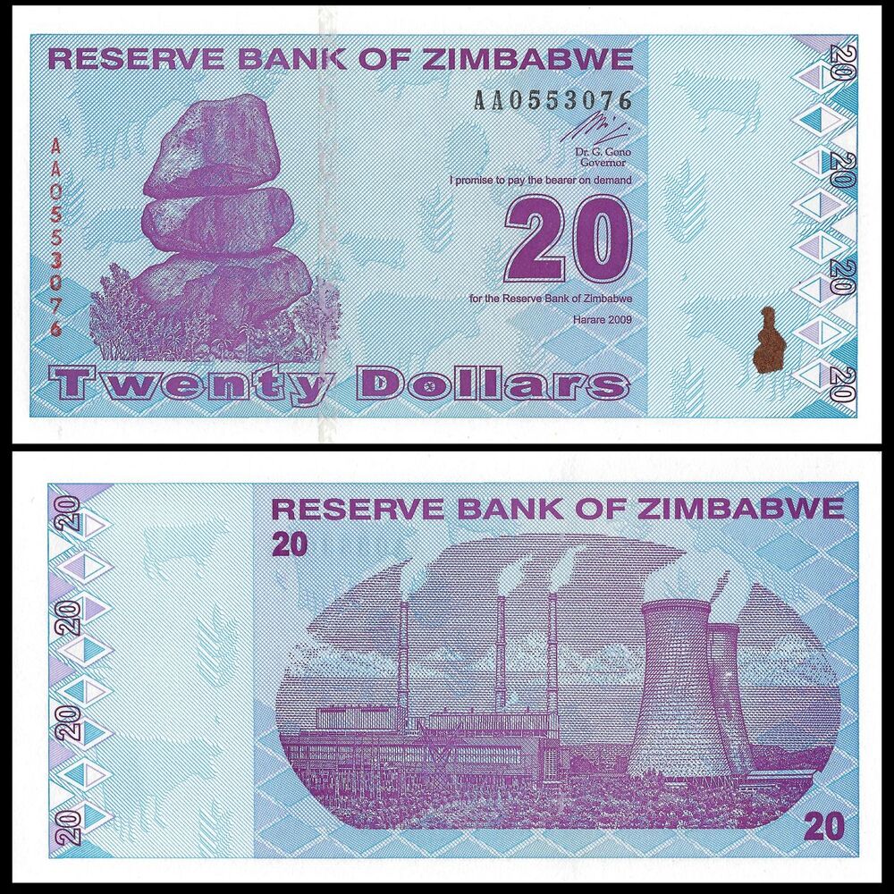Zimbabwe - 20 Dollars 2009 - Pick- 95 / B186 - Set 10 PCS