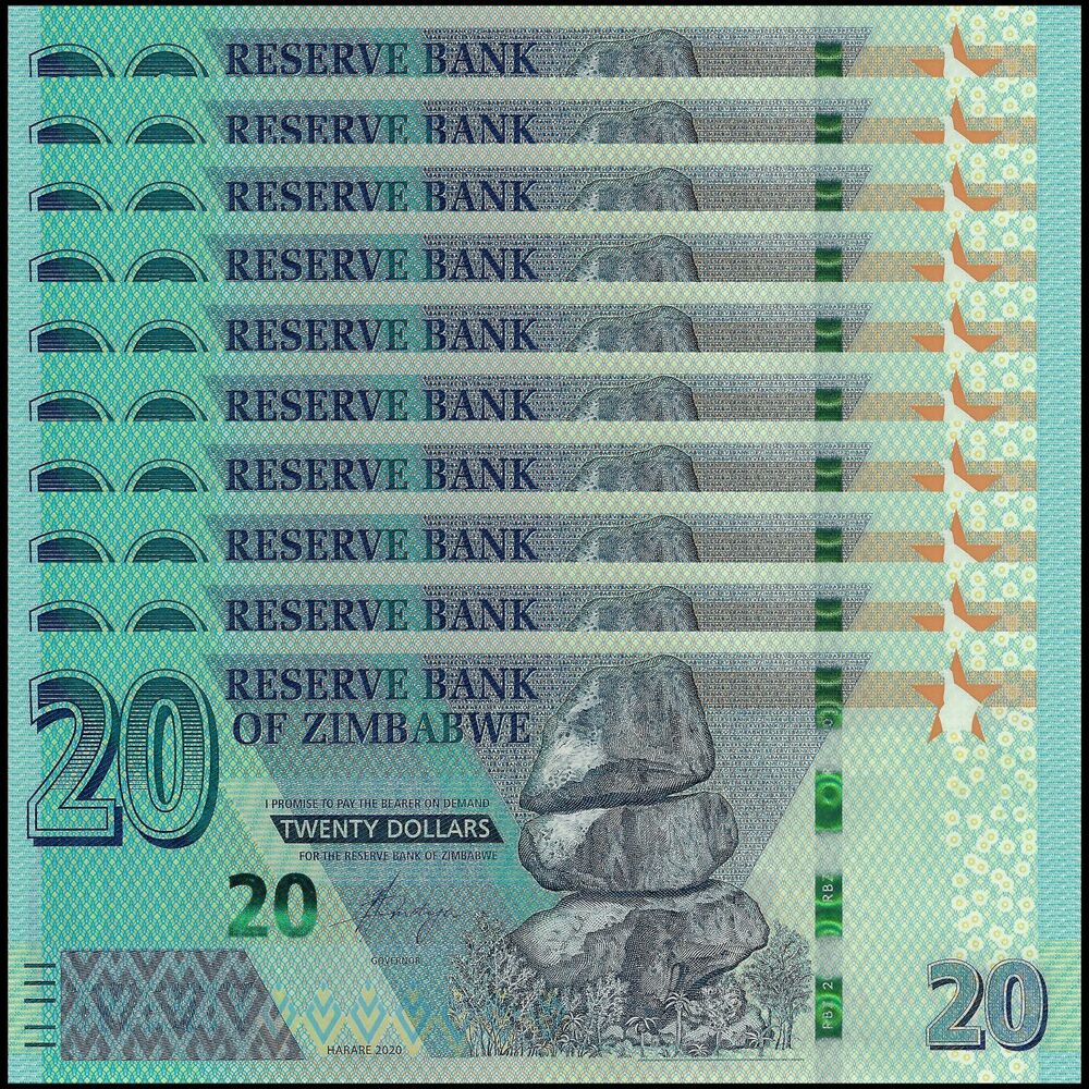 Zimbabwe - 20 Dollars 2020 - Pick- NEW / B195 - Set 10 PCS