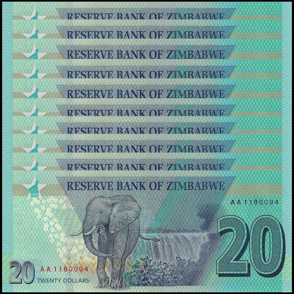 Zimbabwe - 20 Dollars 2020 - Pick- NEW / B195 - Set 10 PCS