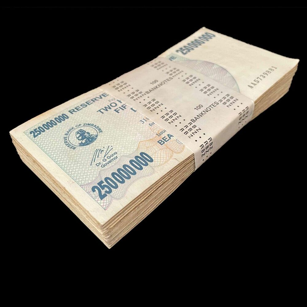 Zimbabwe - 250.000.000 Dollars 2008 - Pick- 59 / B150 - Bundle 100 PCS - USED (F,VG,XF)