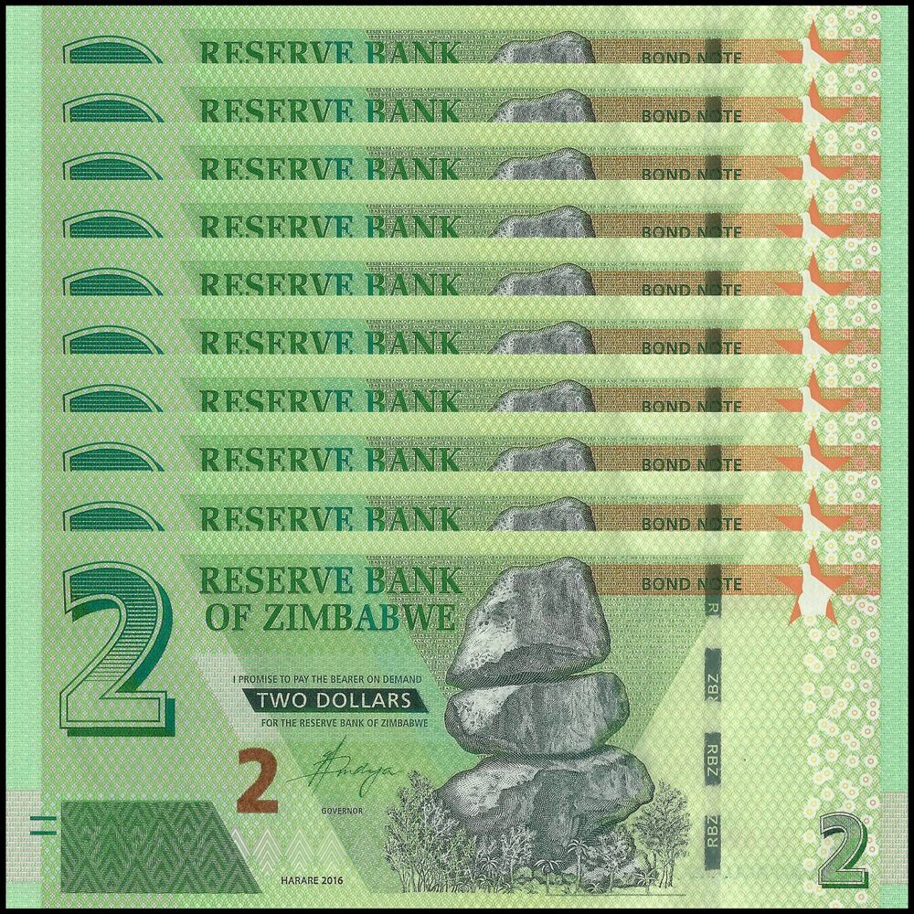 Zimbabwe - 2 Dollars 2016 - Pick- 99 / B190 - Set 10 PCS