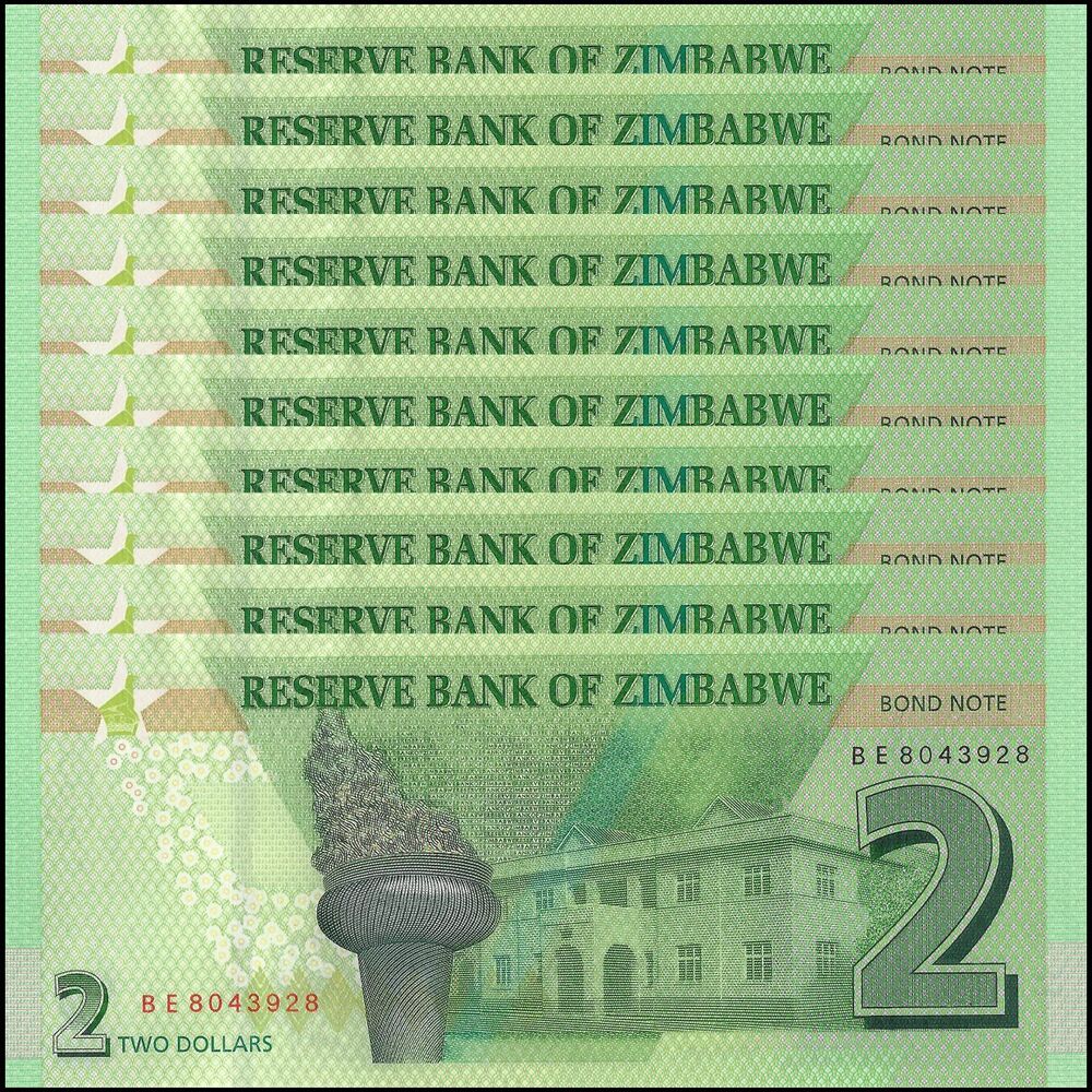 Zimbabwe - 2 Dollars 2016 - Pick- 99 / B190 - Set 10 PCS