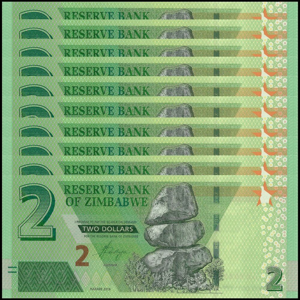 Zimbabwe - 2 Dollars 2019 - Pick- NEW / B192 - Set 10 PCS