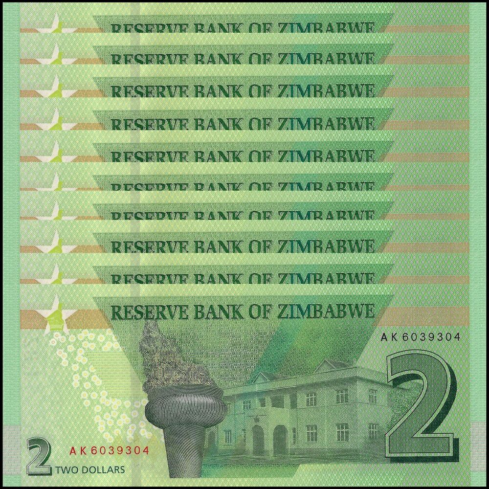 Zimbabwe - 2 Dollars 2019 - Pick- NEW / B192 - Set 10 PCS