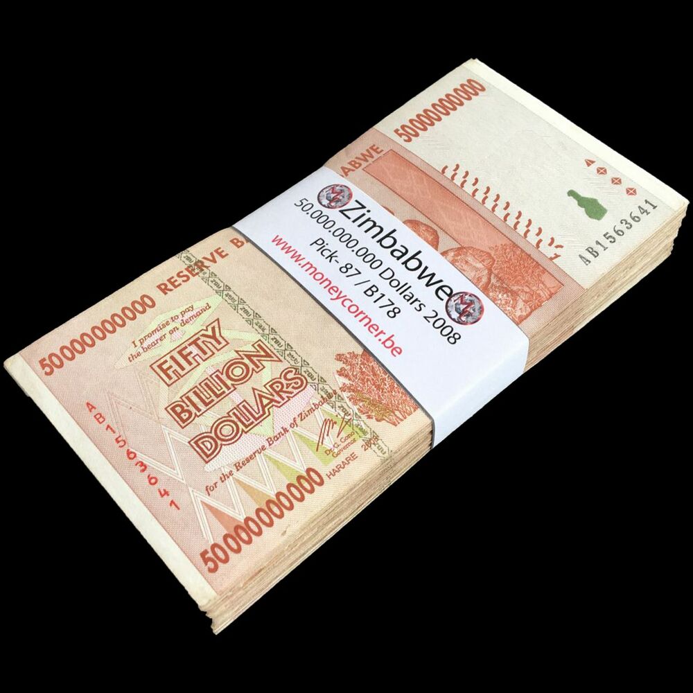 Zimbabwe - 50.000.000.000 Dollars 2008 - Pick- 87 / B178 - Bundle 100 PCS - USED (F, VF, XF)