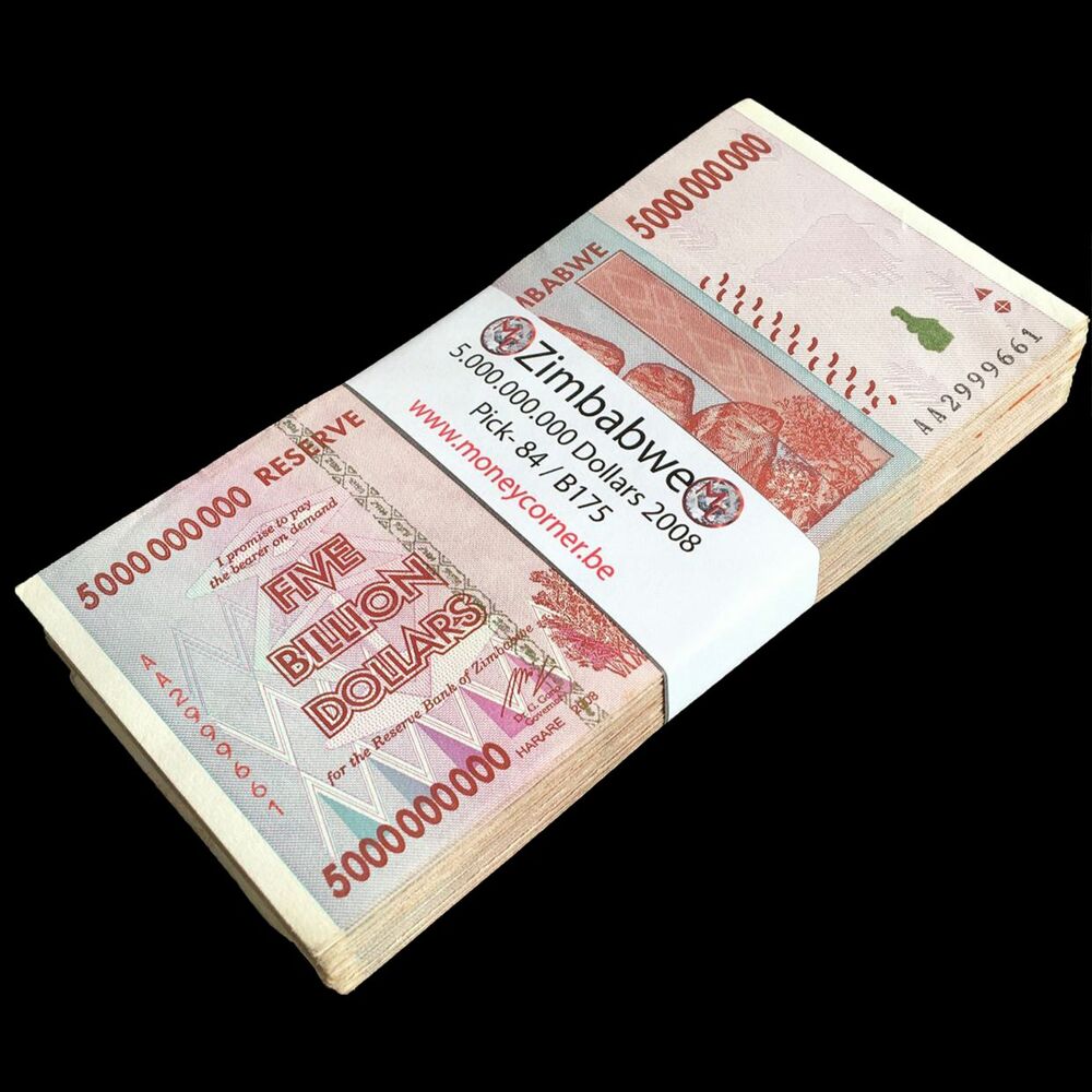 Zimbabwe - 5.000.000.000 Dollars 2008 - Pick- 84 / B175 - Bundle 100 PCS - USED (F, VF, XF)
