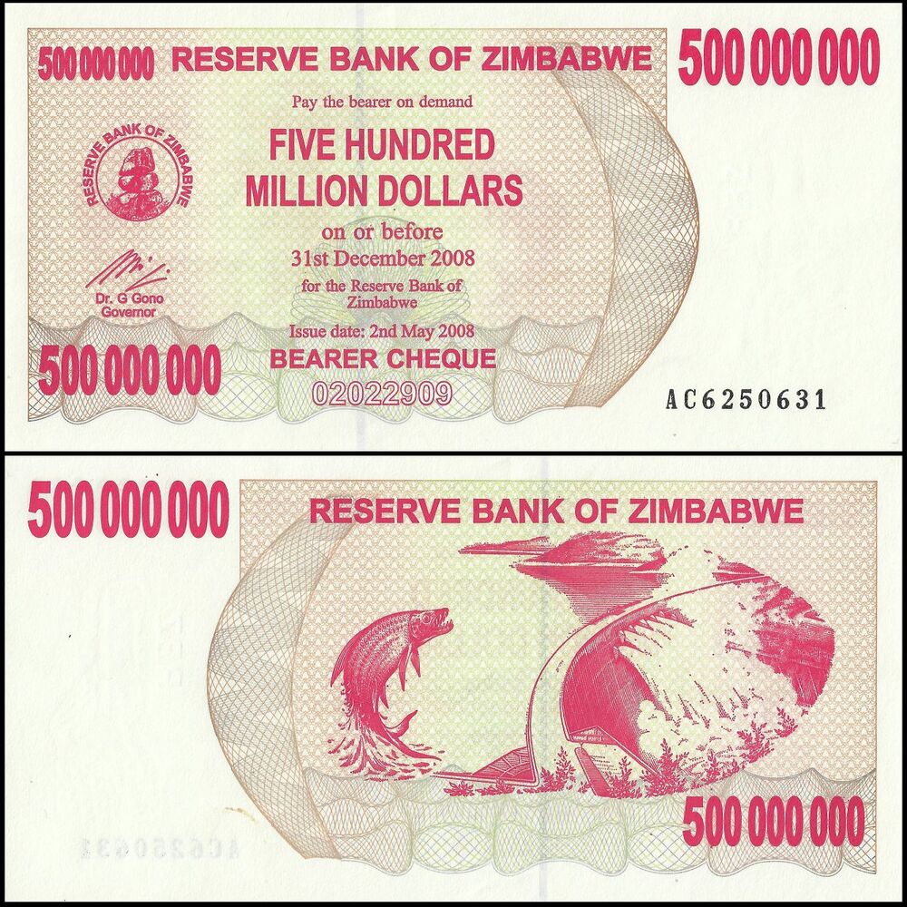 Zimbabwe - 500.000.000 Dollars 2008 - Pick- 60 / B151 - Set 10 PCS
