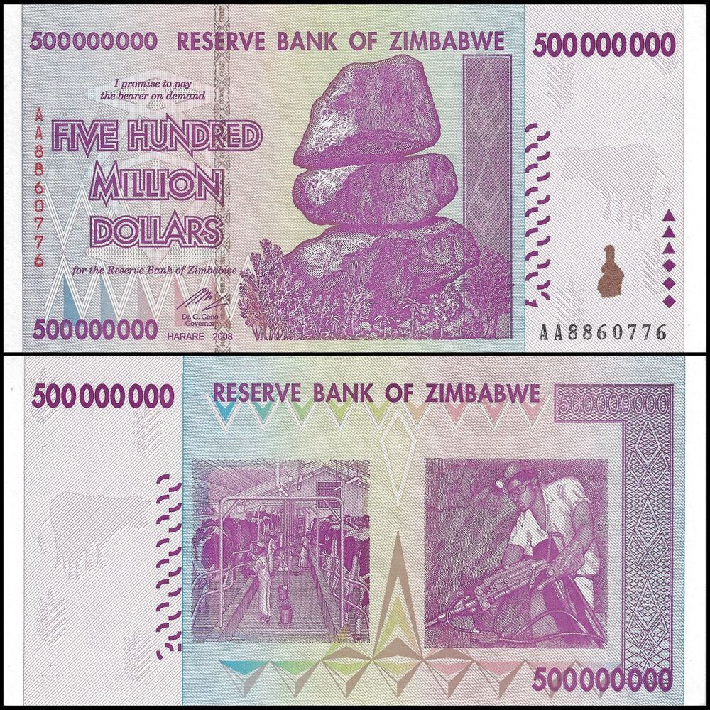 Zimbabwe - 500.000.000 Dollars 2008 - Pick- 82 / B173 - Set 10 PCS