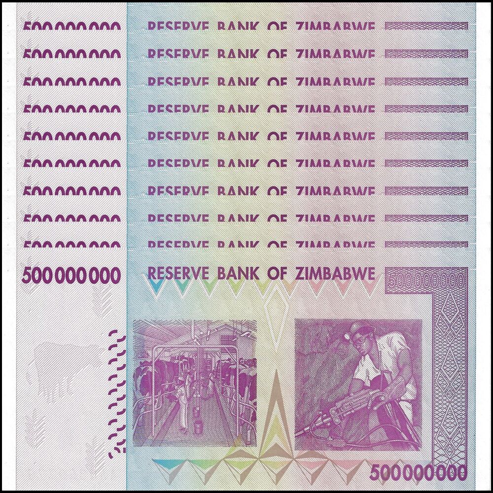 Zimbabwe - 500.000.000 Dollars 2008 - Pick- 82 / B173 - Set 10 PCS