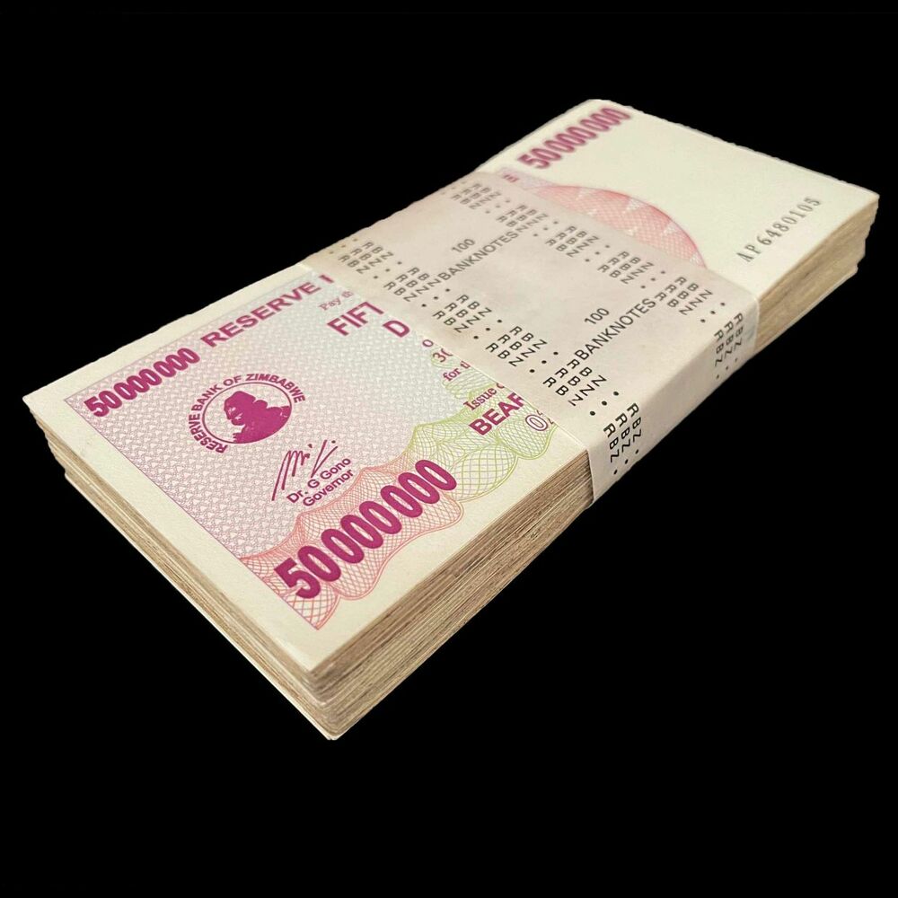 Zimbabwe - 50.000.000 Dollars 2008 - Pick- 57 / B148 - Bundle 100 PCS - USED (F,VG,XF)