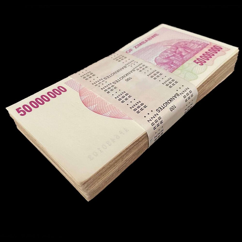 Zimbabwe - 50.000.000 Dollars 2008 - Pick- 57 / B148 - Bundle 100 PCS - USED (F,VG,XF)