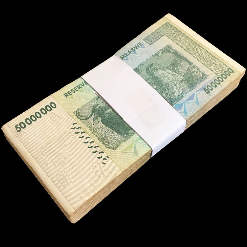 Zimbabwe - 50.000.000 Dollars 2008 - Pick- 79 / B170 - Bundle 100 PCS - USED (F,VF,XF)