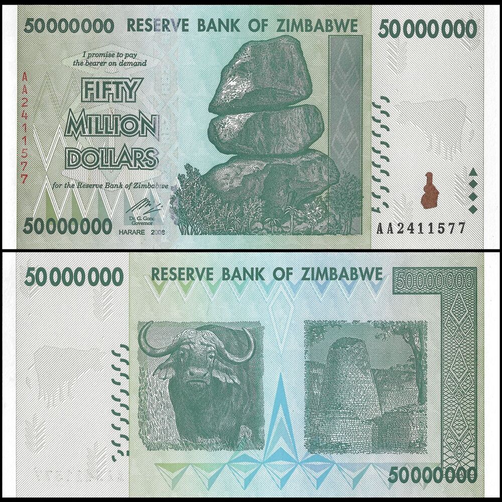 Zimbabwe - 50.000.000 Dollars 2008 - Pick- 79 / B170 - Set 10 PCS