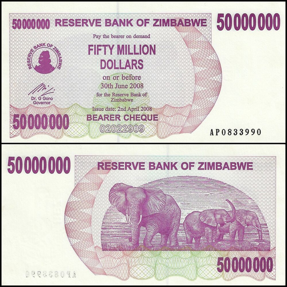 Zimbabwe - 50.000.000 Dollars 2008 - Pick- 57 / B148 - Set 10 PCS