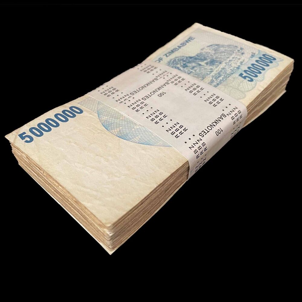 Zimbabwe - 5.000.000 Dollars 2008 - Pick- 54 / B145 - Bundle 100 PCS - USED (F,VG,XF)