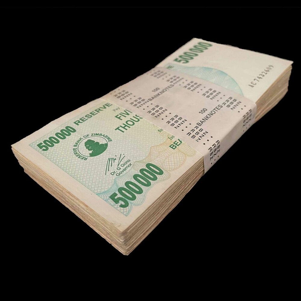 Zimbabwe - 500.000 Dollars 2007 - Pick- 51 / B142 - Bundle 100 PCS - USED (F,VG,XF)