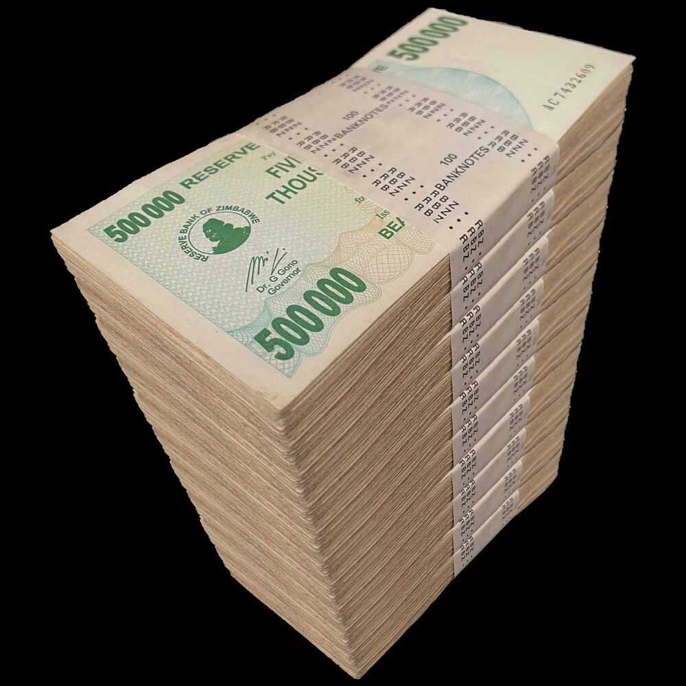 Zimbabwe - 500.000 Dollars 2007 - Pick- 51 / B142 - Brick 1000 PCS - USED (F,VG,XF)