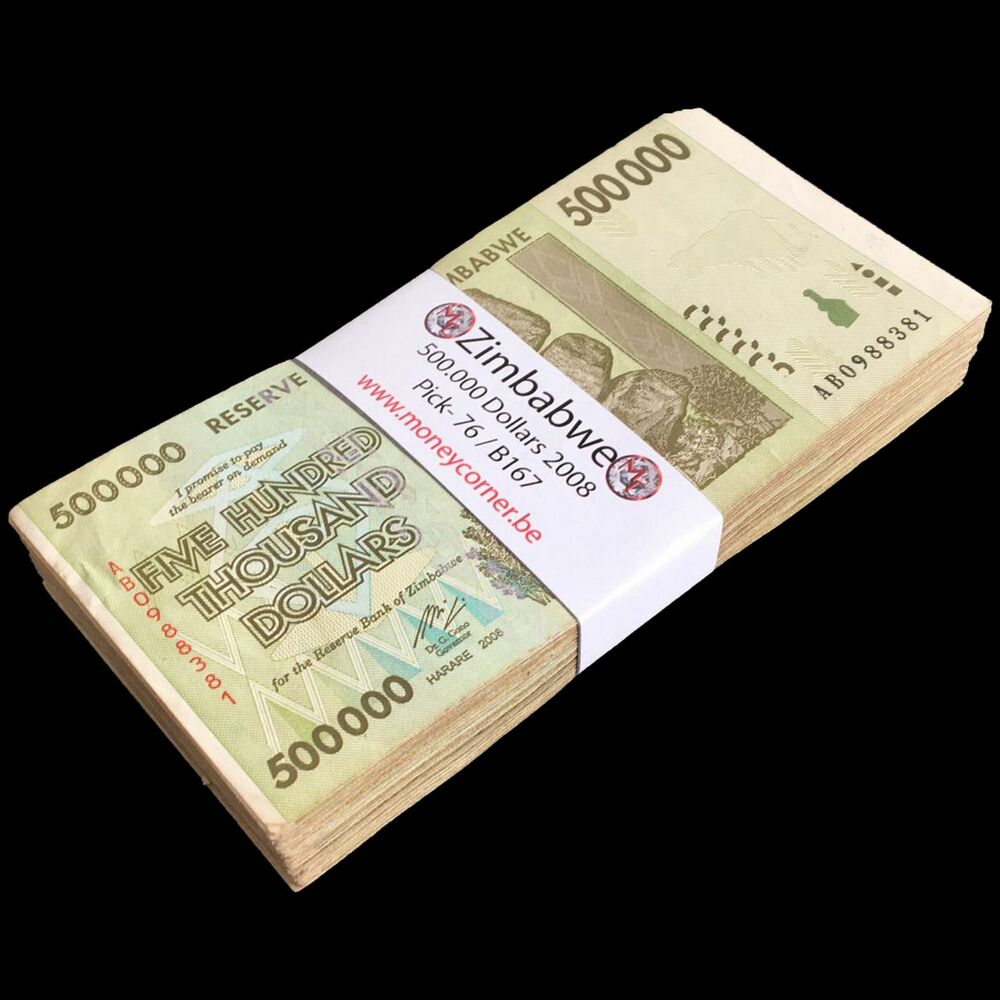 Zimbabwe - 500.000 Dollars 2008 - Pick- 76 / B167 - Bundle 100 PCS - USED (F, VF, XF)