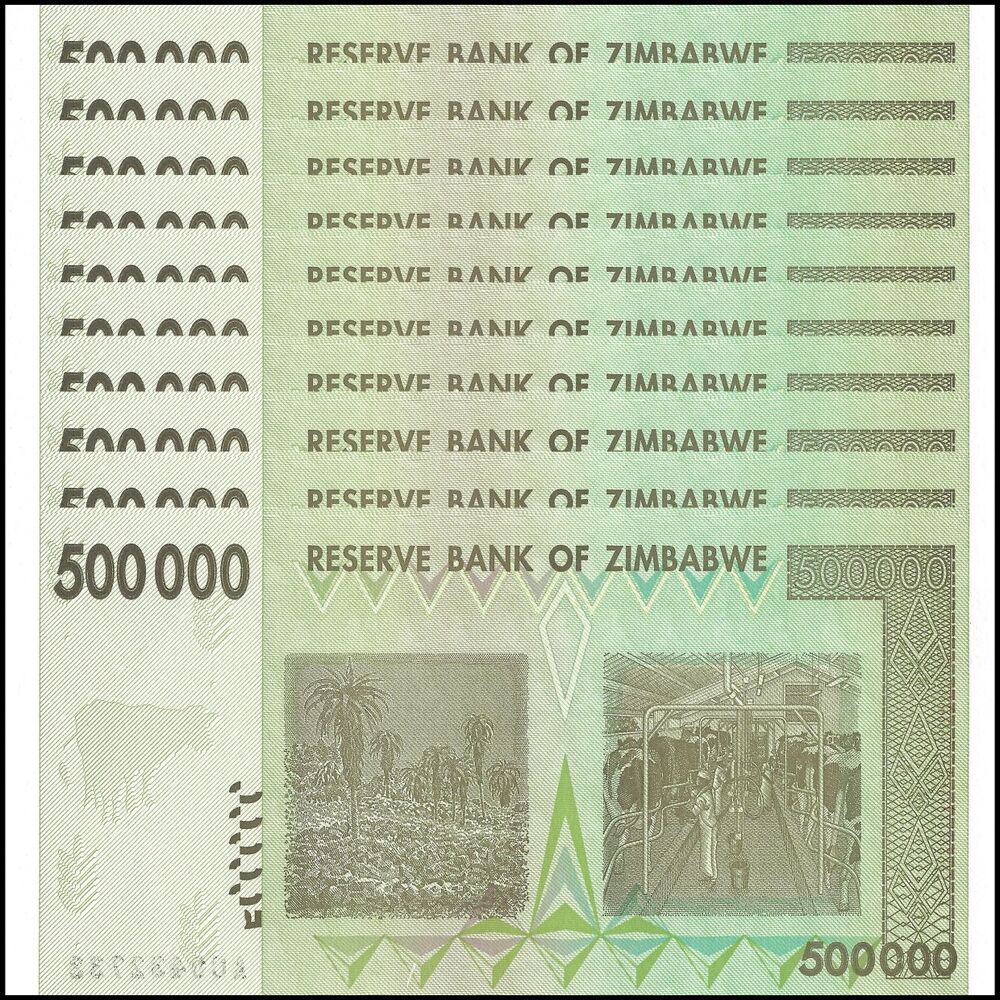Zimbabwe - 500.000 Dollars 2008 - Pick- 76 / B167 - SET 10 PSC