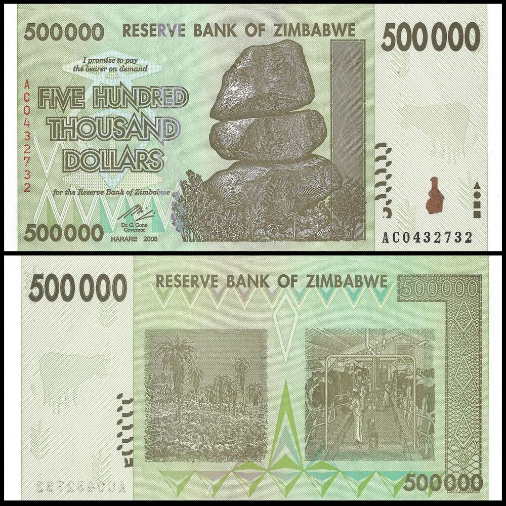 Zimbabwe - 500.000 Dollars 2008 - Pick- 76 / B167 - SET 10 PSC