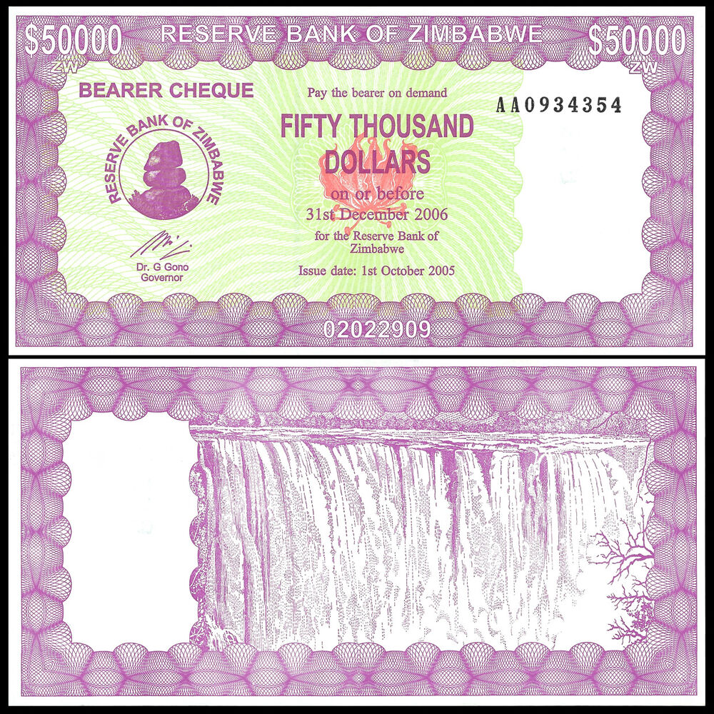 Zimbabwe - 50.000 Dollars 2005 - Pick- 28 / B122a - Set 10 PCS
