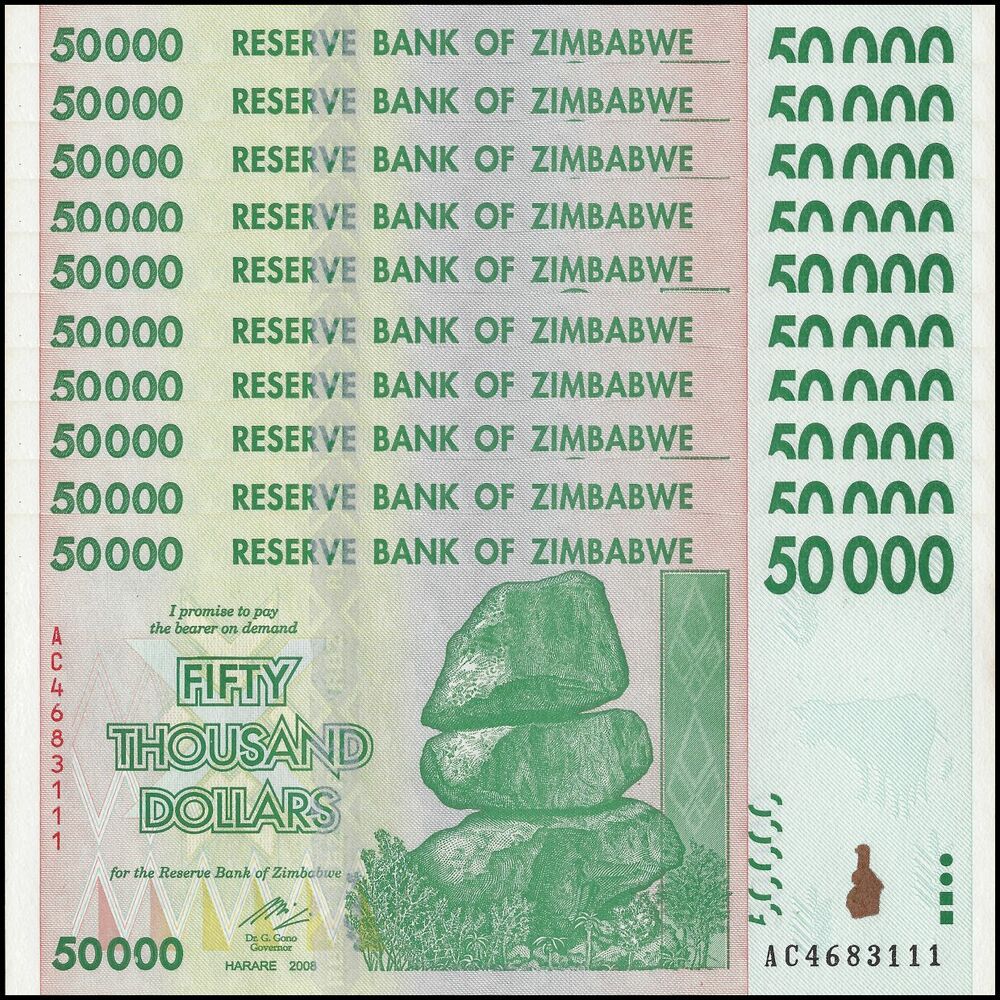 Zimbabwe - 50.000 Dollars 2008 - Pick- 74 / B165 - Set 10 PCS