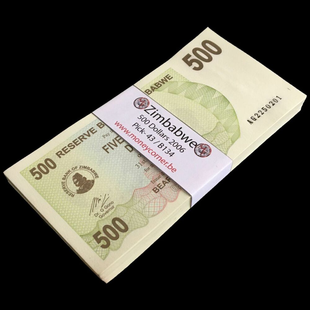 Zimbabwe - 500 Dollars 2006 - Pick- 43 / B134 - Bundle 100 PCS