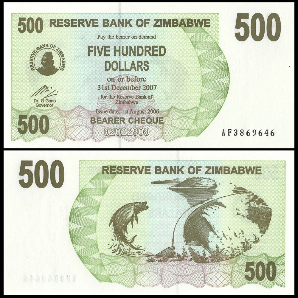 Zimbabwe - 500 Dollars 2006 - Pick- 43 / B134 - Bundle 100 PCS