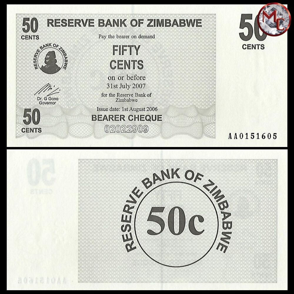 Zimbabwe - 50 Cents  2006 - Pick- 36 / B127 - Set 10 PCS