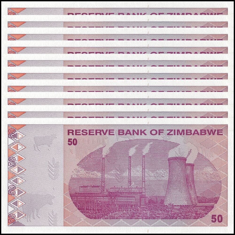 Zimbabwe - 50 Dollars 2009 - Pick- 96 / B187 - Set 10 PCS
