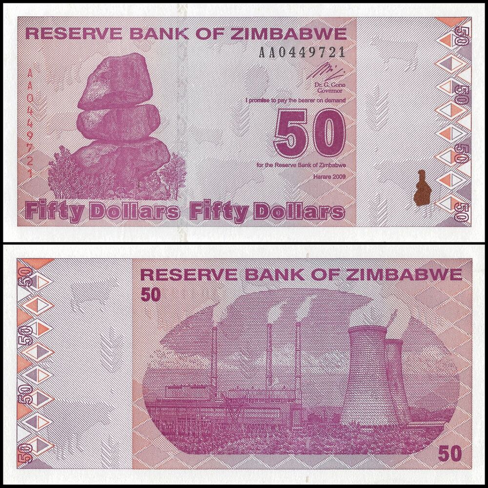 Zimbabwe - 50 Dollars 2009 - Pick- 96 / B187 - Set 10 PCS