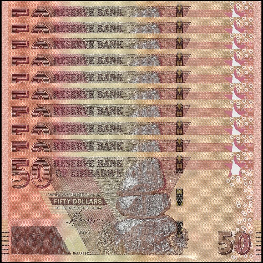 Zimbabwe - 50 Dollars 2021 - Pick- NEW / B196 - Set 10 PCS
