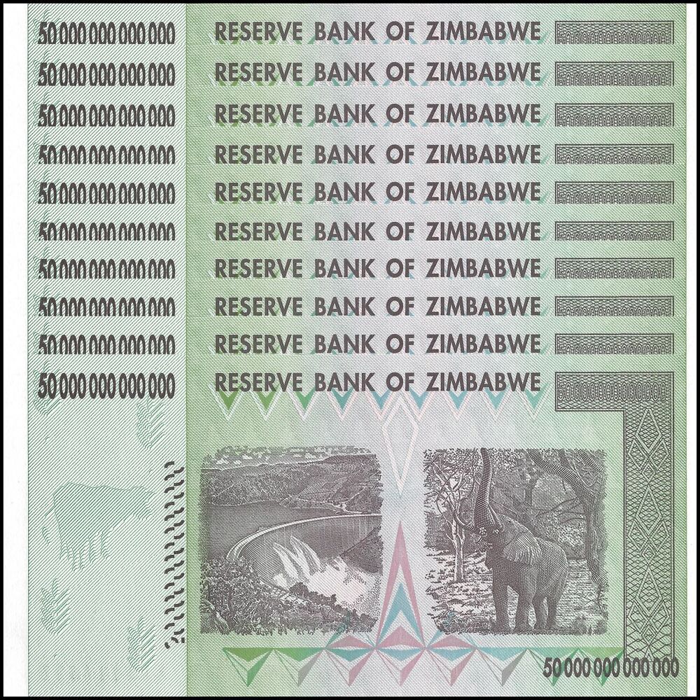 Zimbabwe - 50 Trillion Dollars 2008 - Pick- 90 / B181 - Set 10 PCS