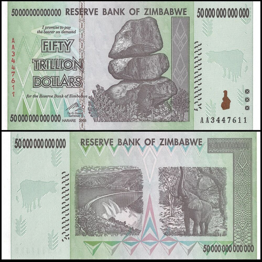 Zimbabwe - 50 Trillion Dollars 2008 - Pick- 90 / B181 - Set 10 PCS